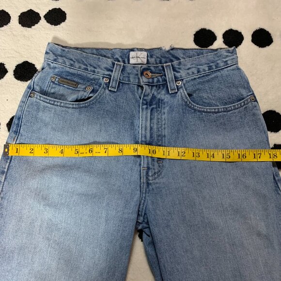 Vintage 90s Calvin Klein CK Jeans Mid Rise Straight Leg Faded Light Wash Denim - Picture 11 of 15